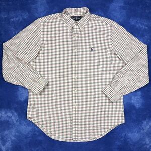 Ralph Lauren Large Blue Label Classic Fit Cream Blue Green Red Plaid Shirt